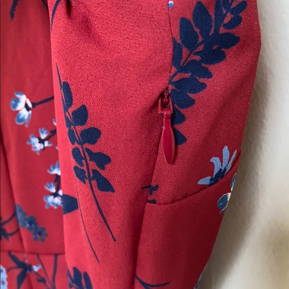 NWT J Crew Red Floral Faux Wrap Dress - Picture 13 of 13